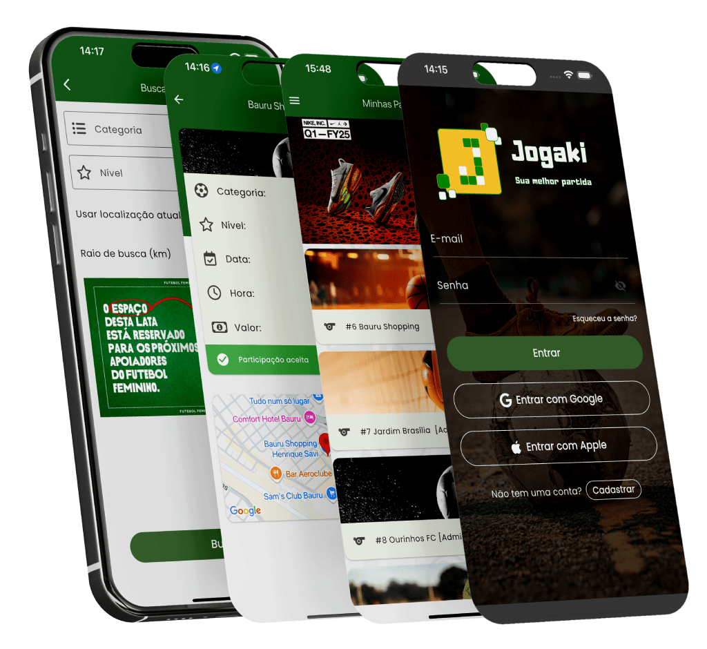 Jogaki app mockups